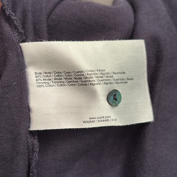 Esprit Long Sleeve Ruffle Front Tee XLarge - Picture 5 of 5